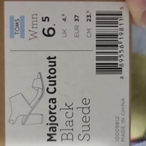 Super cute and comfy Toms Majorca cutout in Black Suede Women's size 6.5